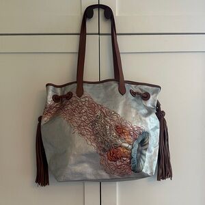 JESSICA KAGEN CUSHMAN METALLIC CANVAS TOTE